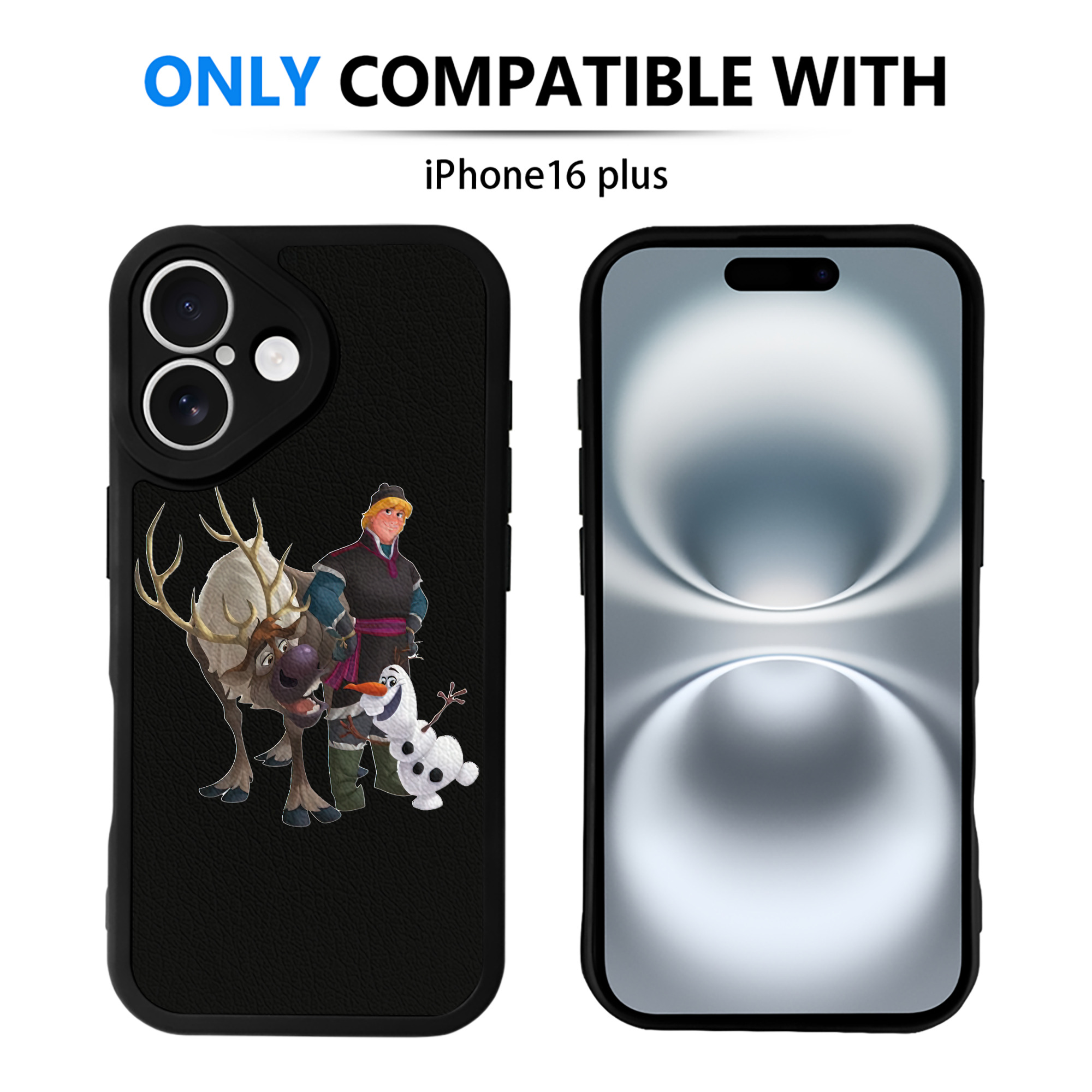 （画像用） アナと雪の女王 アンナ エルサ Frozen Anna Elsa 【iPhone 16シリーズ対応】シリコンスマホケース（レザー調） 材質：シリコン